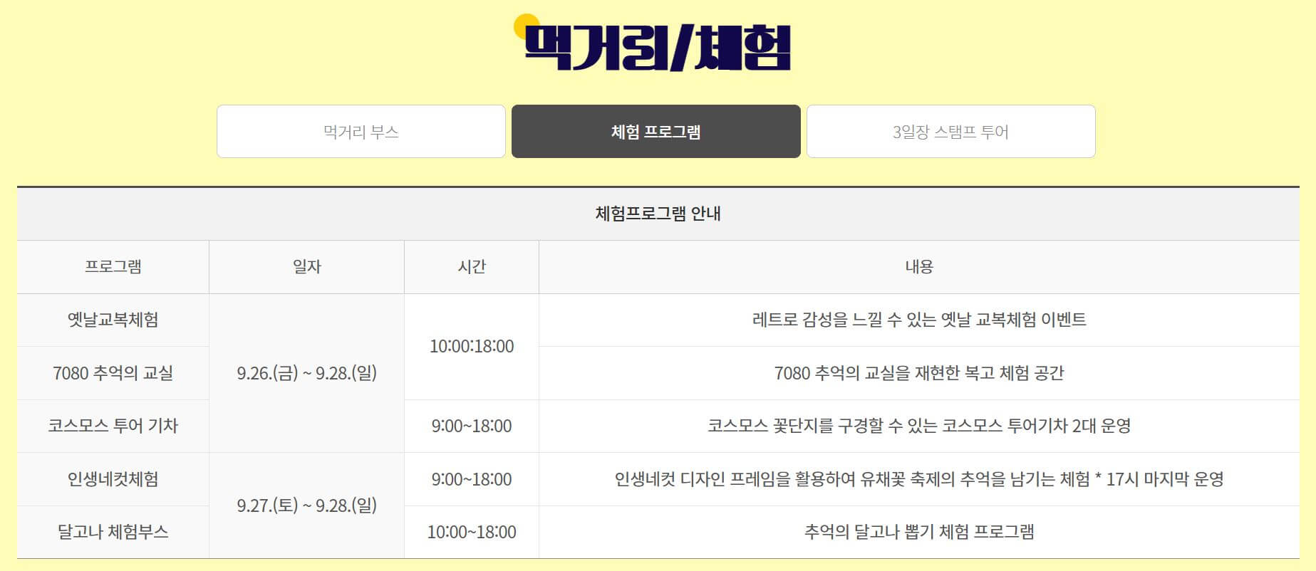 먹거리와 즐길거리