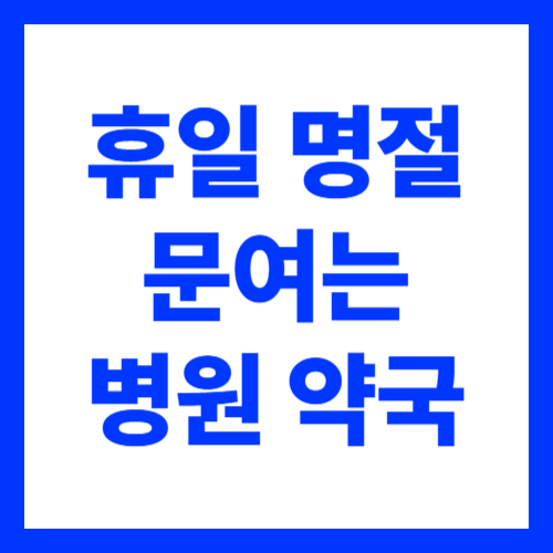 명절연휴 휴일 우리동네 문여는 병원 약국 검색 방법