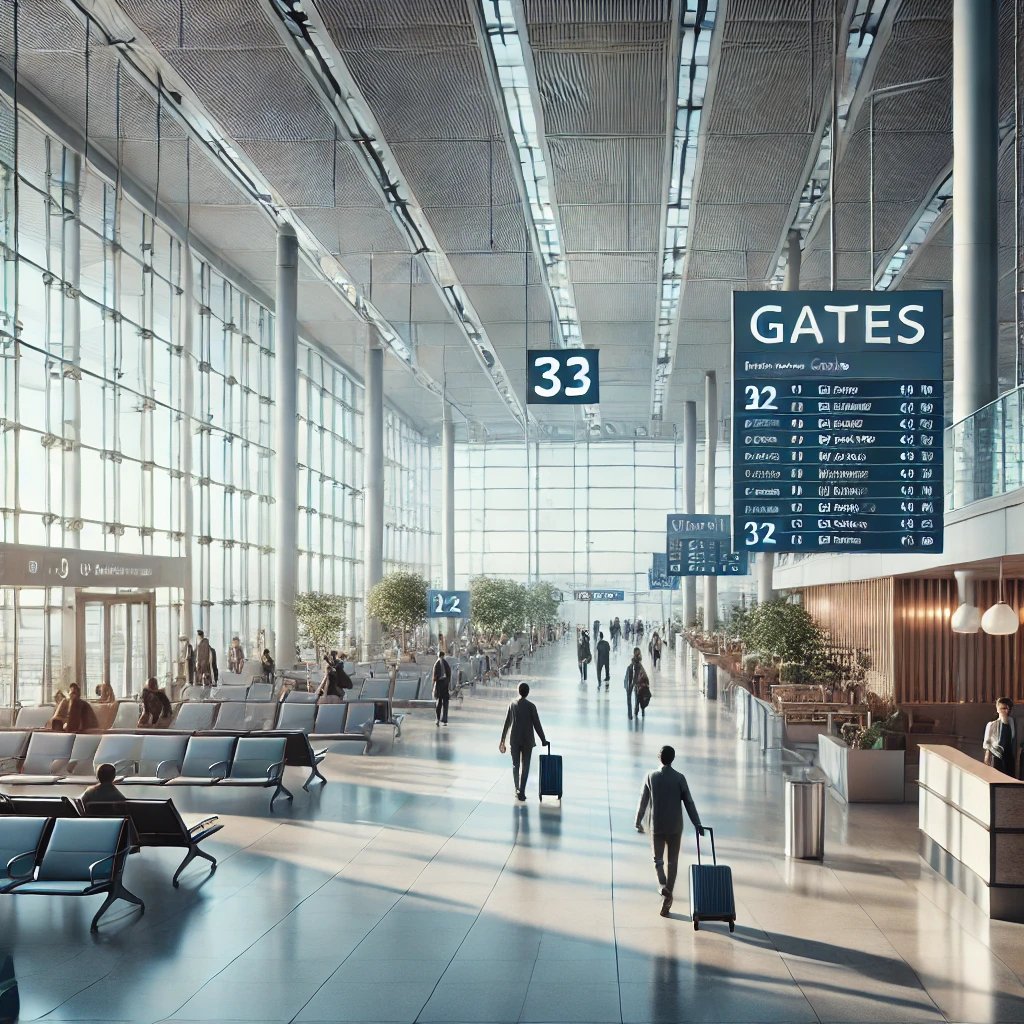 공항 내부의 모습을 그린 이미지