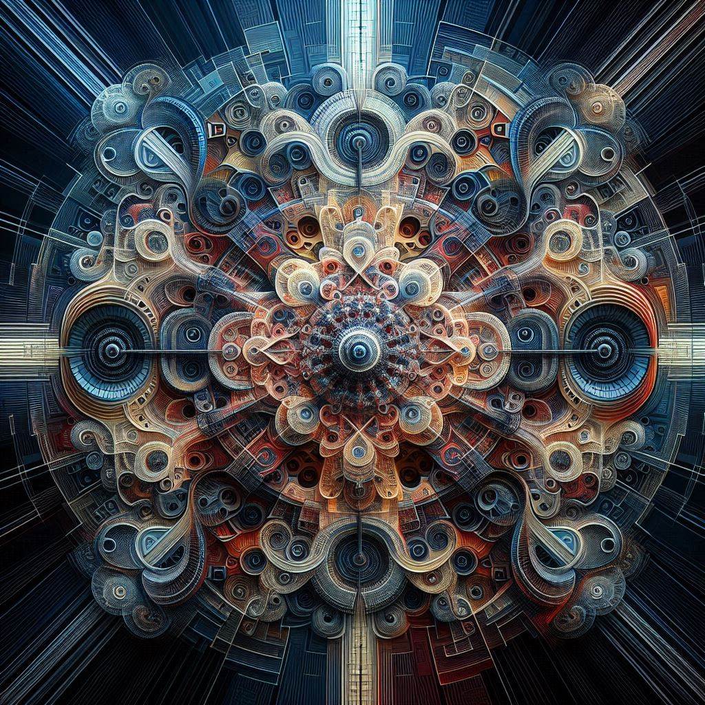 수학적 알고리즘을 이용해 생성된 복잡한 기하학적 패턴