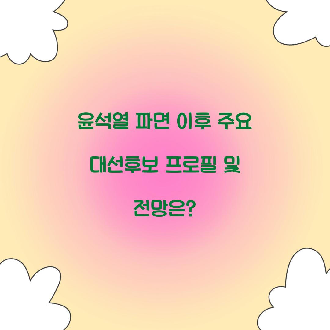 윤석열 파면 이후 주요 대선후보 프로필