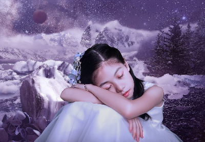 앉아서 잠자는 여자 아이