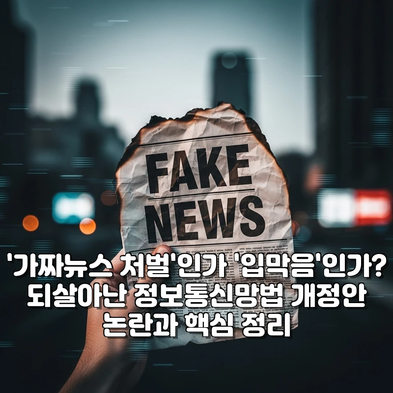 '가짜뉴스 처벌'인가 '입막음'인가? 되살아난 정보통신망법 개정안 논란과 핵심 정리