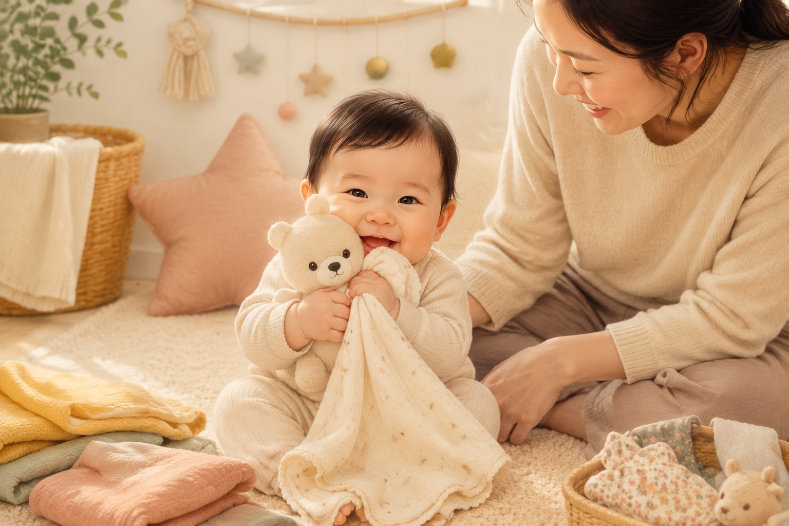 아기 애착인형과 애착이불 안전하게 사용하기