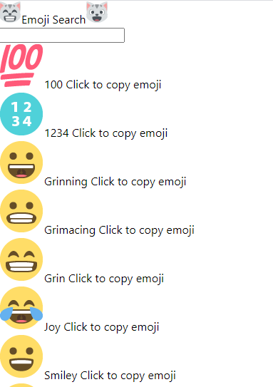 searched and filtered emoji