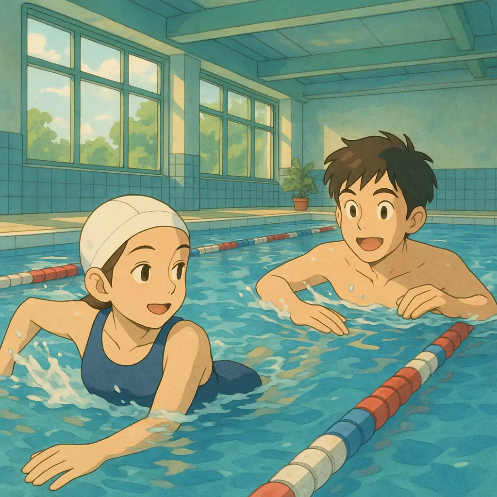 20250701_1355_수영장 지브리 스타일_simple_compose_01jz25d5ayf2pvfvmw0njadpsw