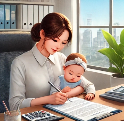 아이를 안고 있는 엄마의 모습