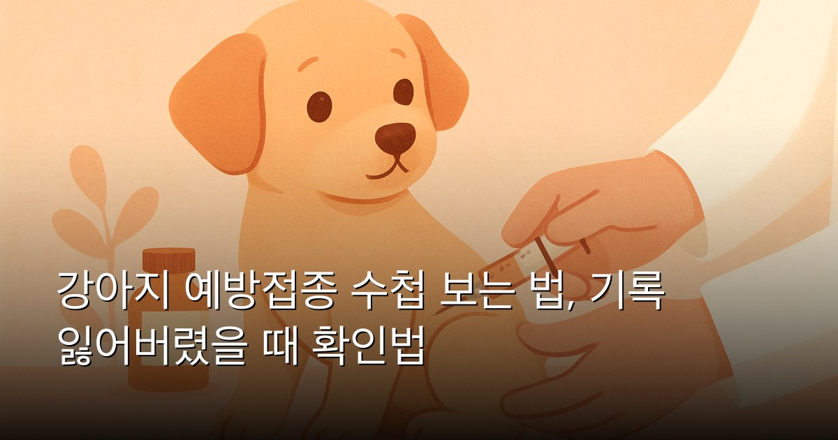 강아지 예방접종 수첩 보는 법, 기록 잃어버렸을 때 확인법