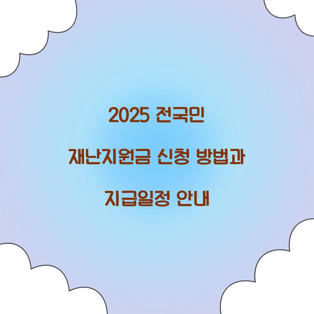 2025 전국민 재난지원금 신청
