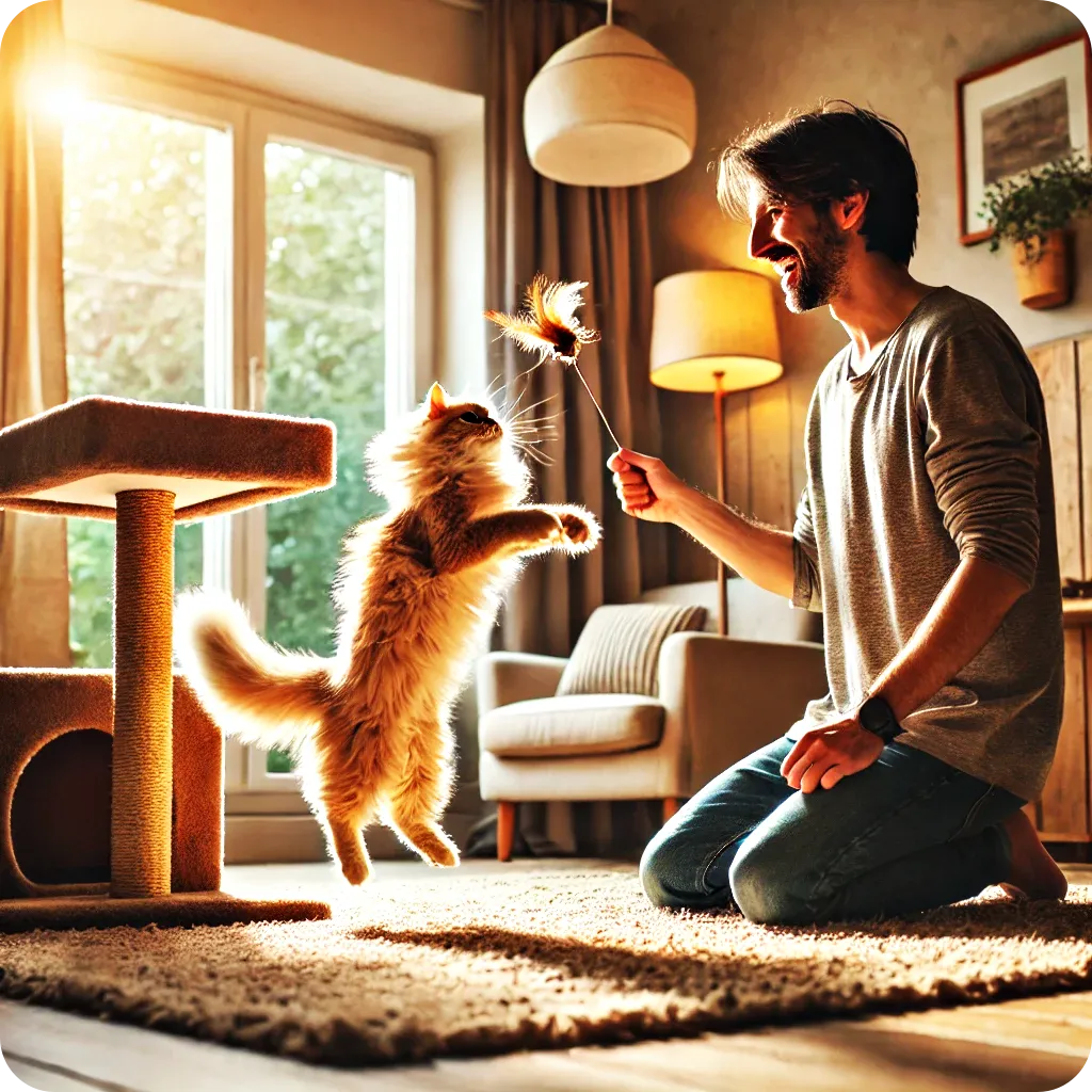 낚싯대놀이-주인과집사-행복한시간