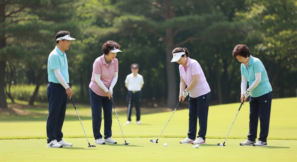 파크골프 즐기는 중장년층 사진