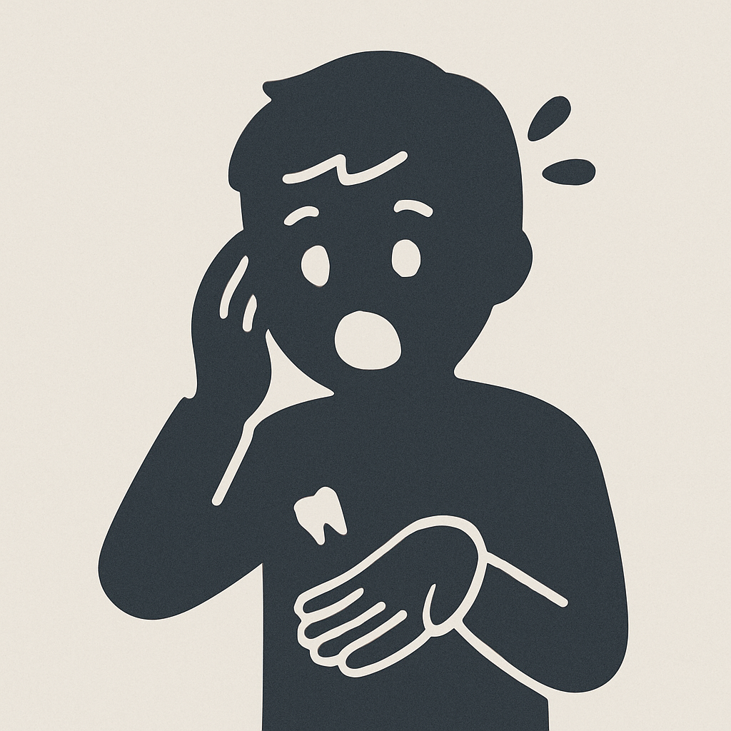 "이가 빠지며 놀라는 표정의 남자 장면"