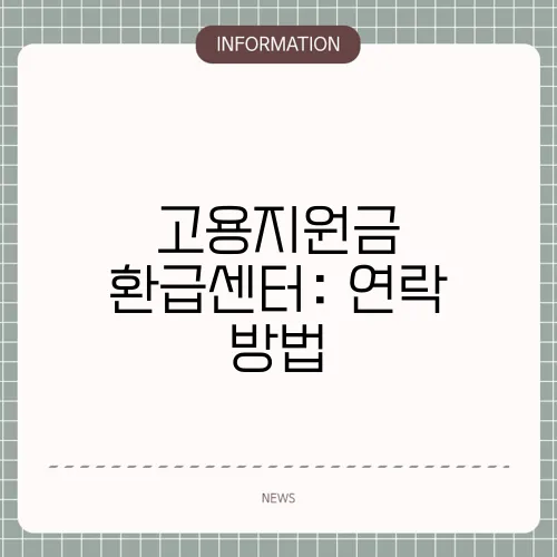 고용지원금 환급센터: 연락 방법
