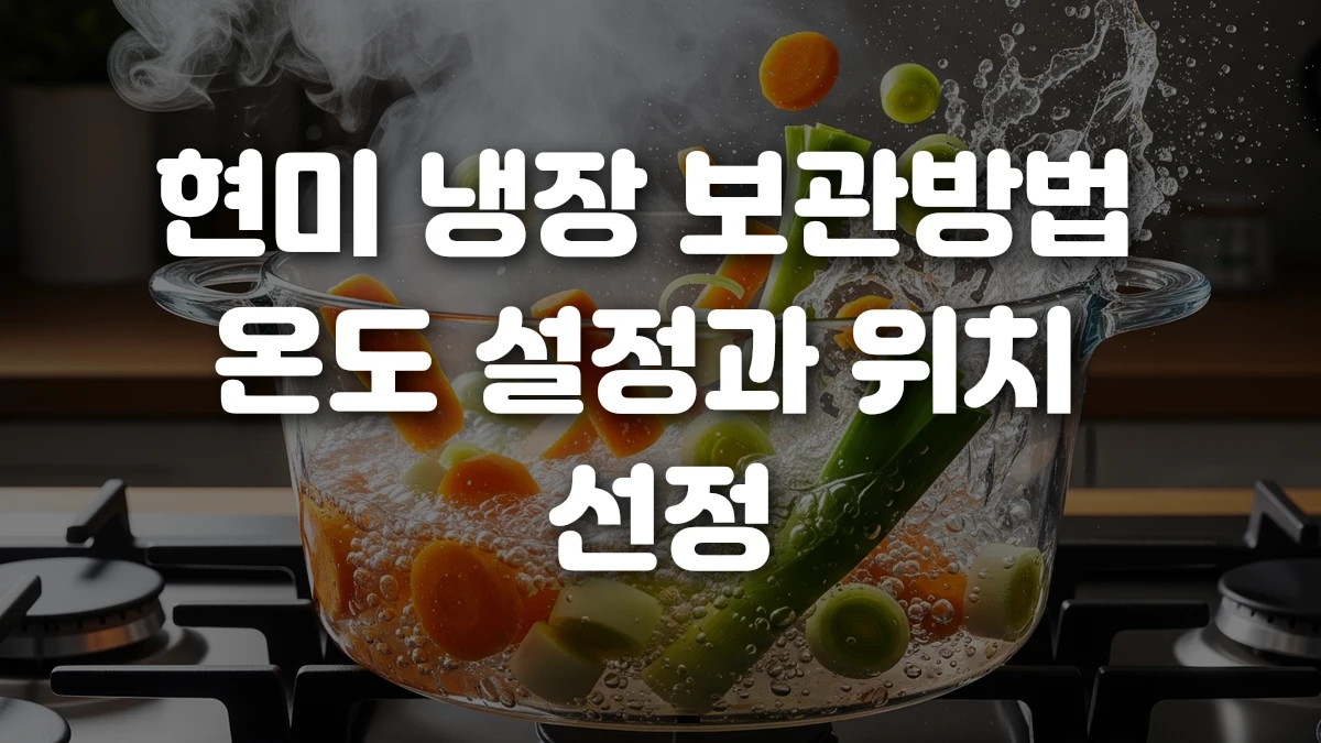 현미 냉장 보관방법 온도 설정과 위치 선정