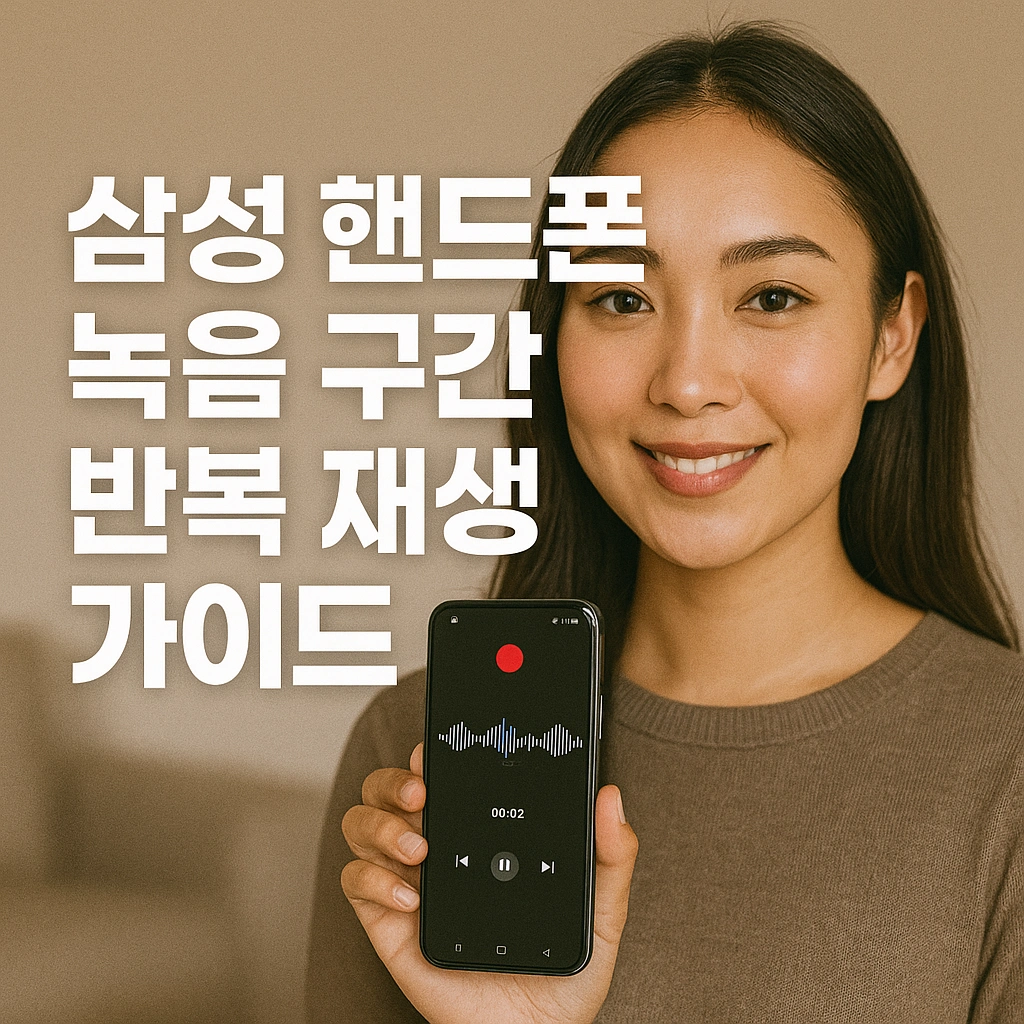 삼성 핸드폰 녹음 구간 반복 재생 가이드