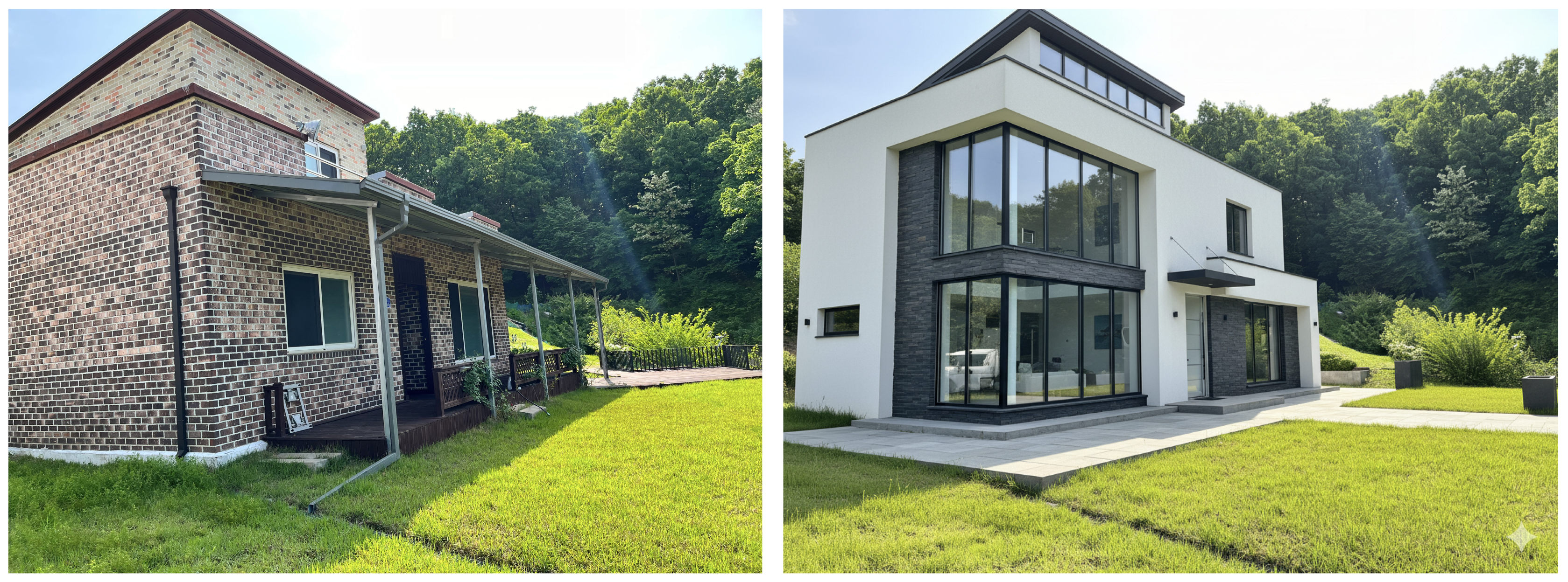 전통적인 벽돌집이 세련된 현대식 주택으로 완전히 변신한 놀라운 리모델링 결과