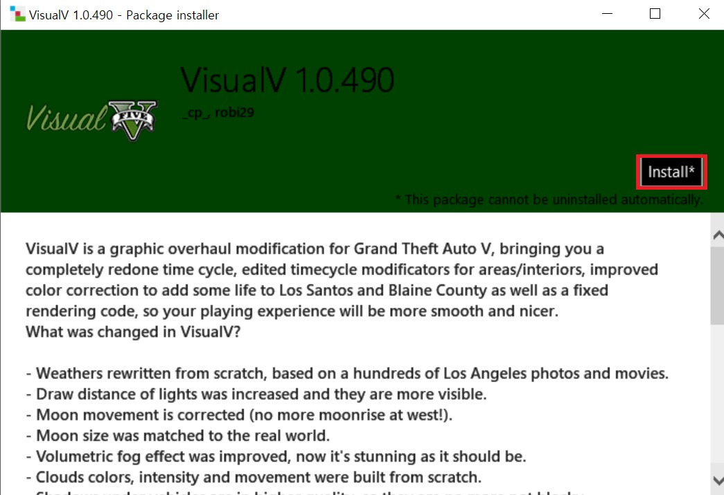 NaturalVision Remastered OIV 파일 설치 화면