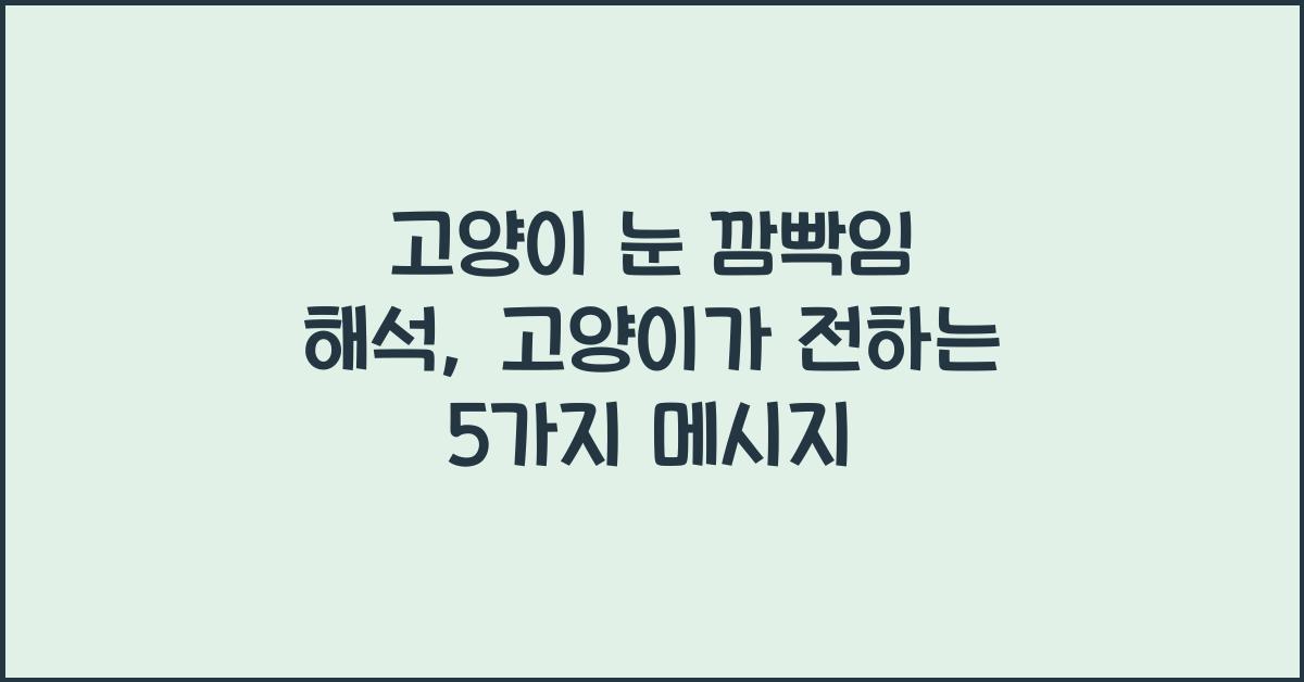 고양이 눈 깜빡임 해석
