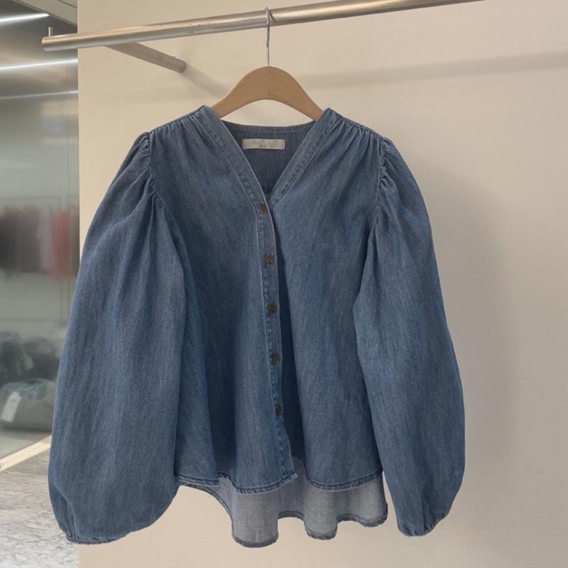 세일 드벤티 데님셔링블라우스