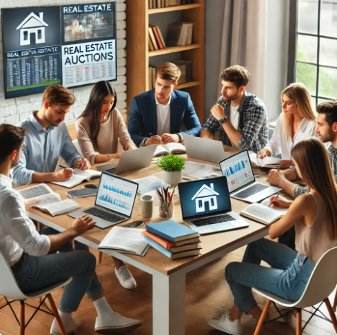 부동산 경매에 관심을 보이는 청년층의 모습