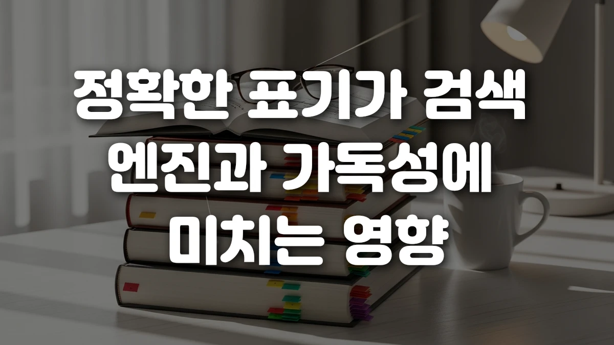 정확한 표기가 검색 엔진과 가독성에 미치는 영향