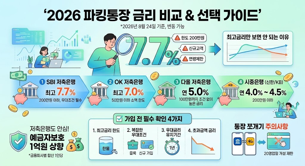파킹통장 금리 순위, 은행·저축은행 어디가 유리할까