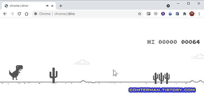 크롬 브라우저 Dinosaur 게임