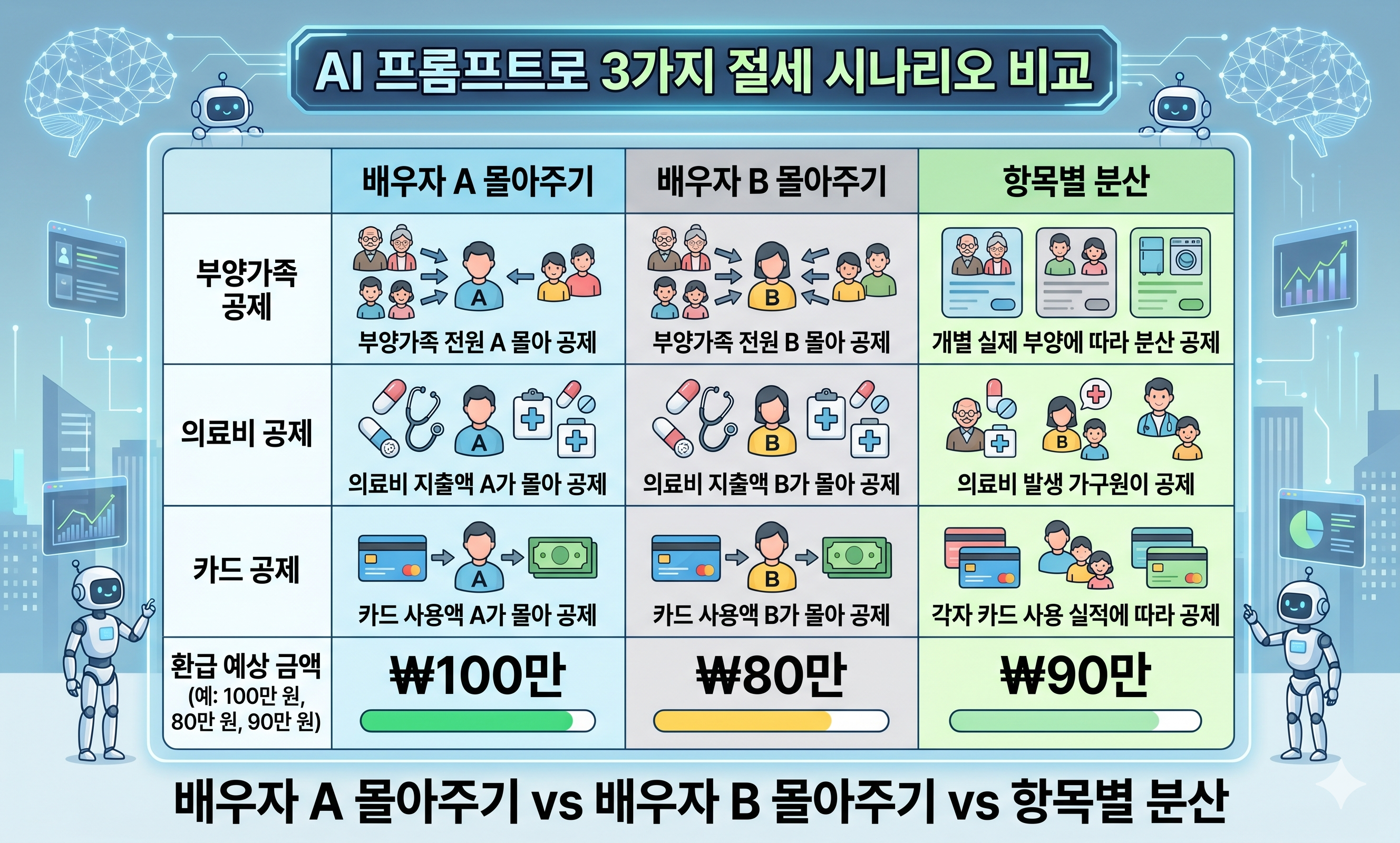 절세 시나리오 비교표 인포그래픽