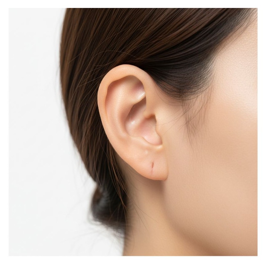 귓불에 주름 이미지