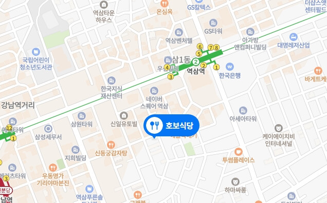 역삼동-호보식당-위치