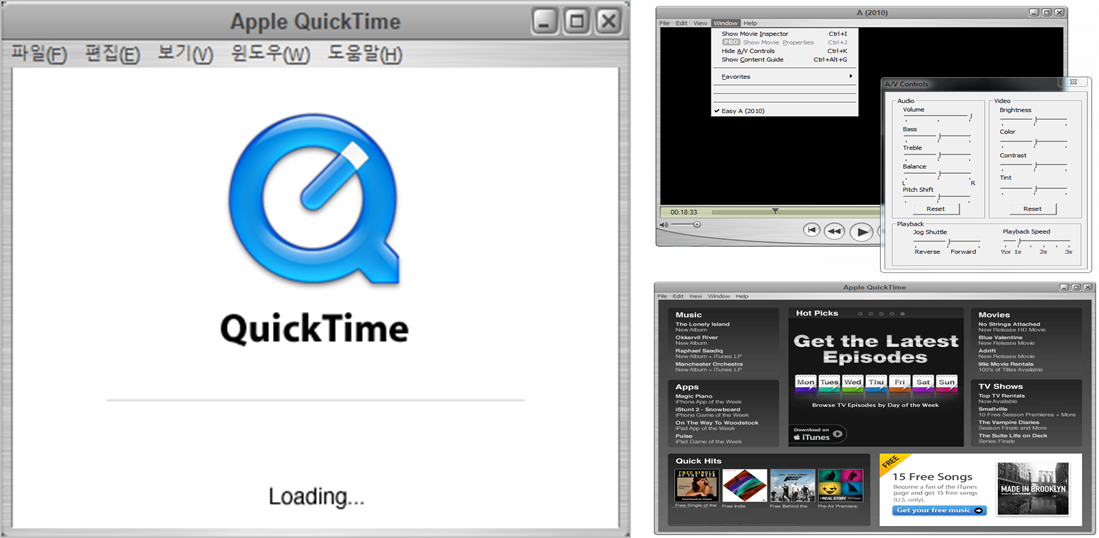 apple-quicktime-player 실행화면