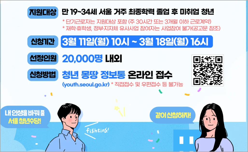 2024 서울시 청년수당 포스터