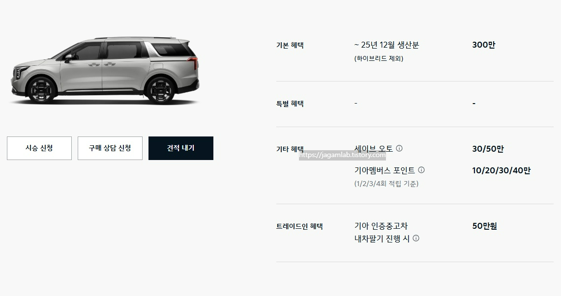 2026 카니발 재고차, 세이브 오토, 기아멤버스 포인트, 기아 인증중고차 내차 팔기 구매 혜택