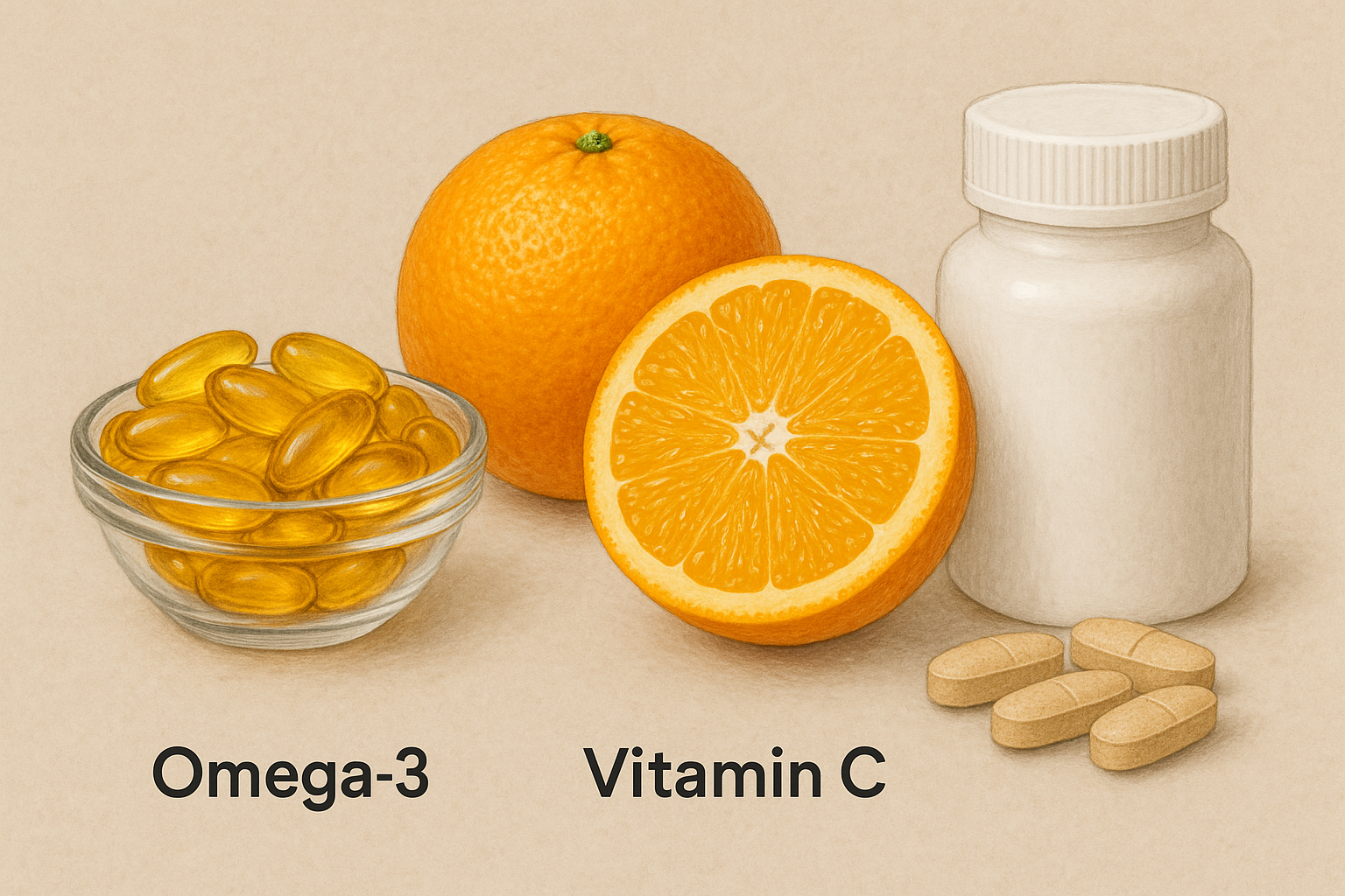 오메가3, 비타민C, 글루코사민