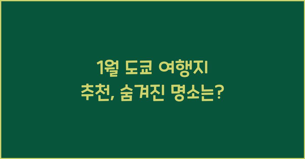 1월 도쿄 여행지 추천