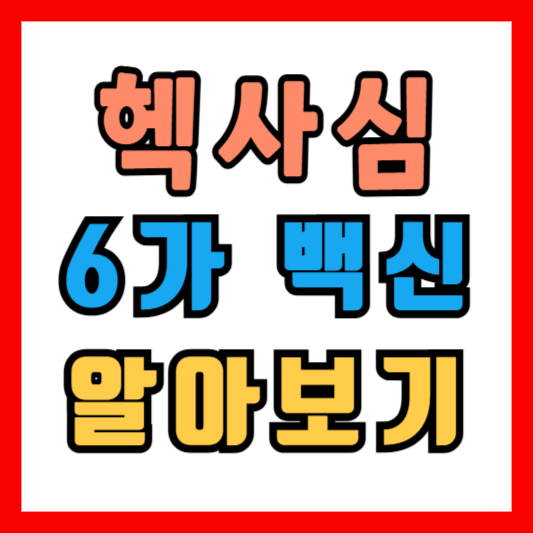 헥사심 6가 백신 차이점 부작용