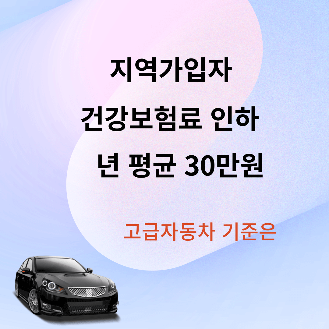 건보료 인하 고급자동차기준