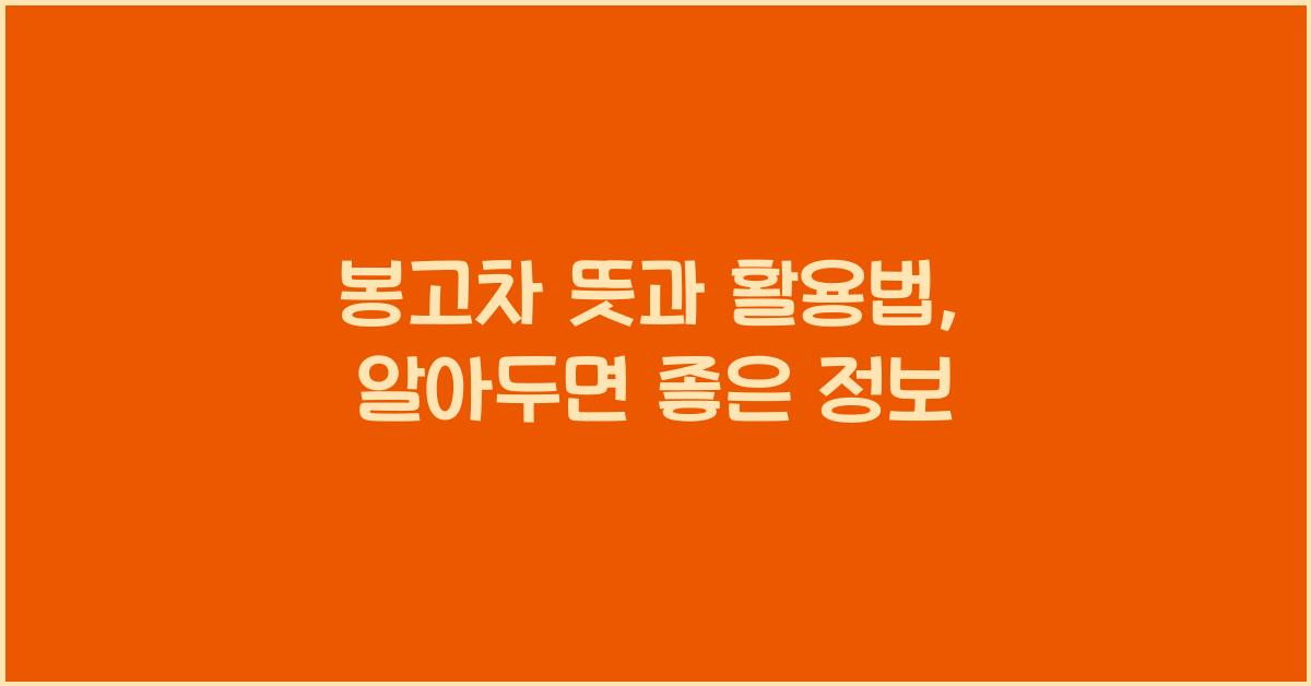 봉고차 뜻