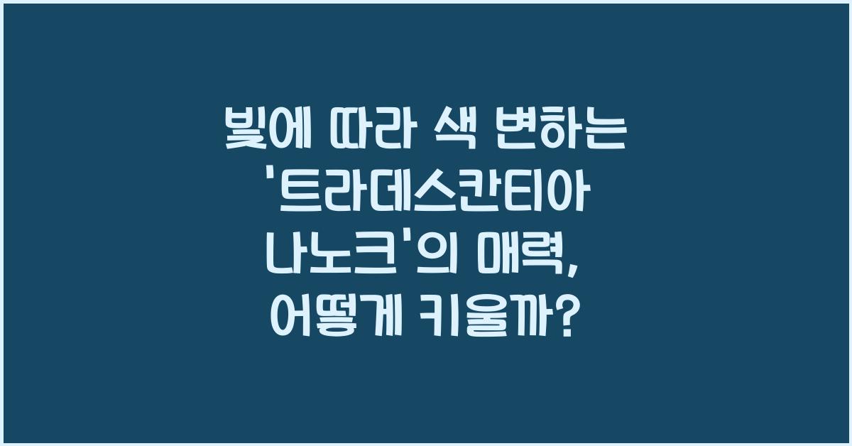 빛에 따라 색 변하는 '트라데스칸티아 나노크' 매력 포인트
