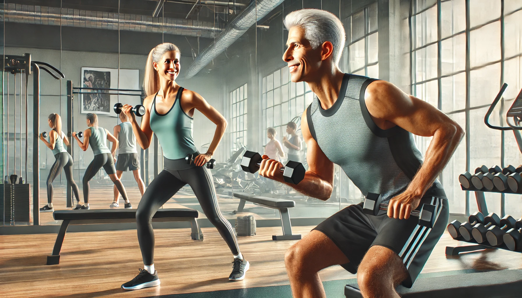 갱년기 증상 관리를 위한 운동하는 사진