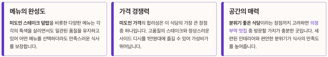 미도인 의정부 총평 정리 이미지