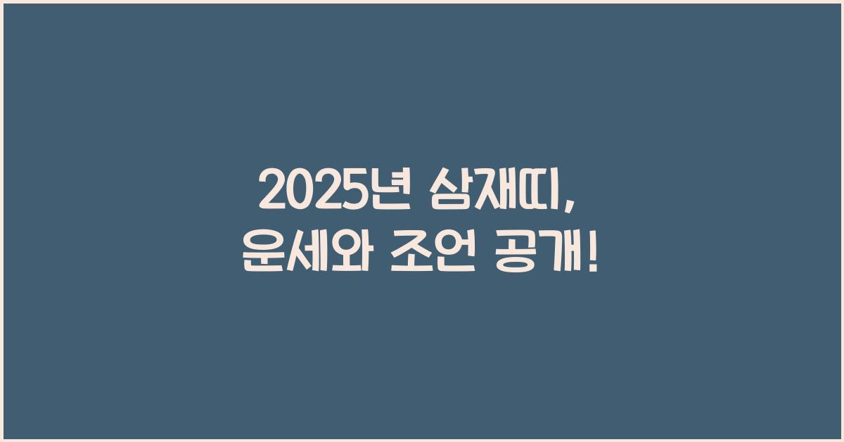2025년 삼재띠