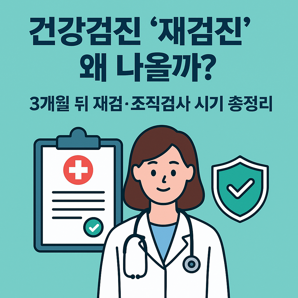 건강검진 &lsquo;재검진&rsquo; 왜 나올까? 3개월 뒤 재검&middot;조직검사 시기 총정리