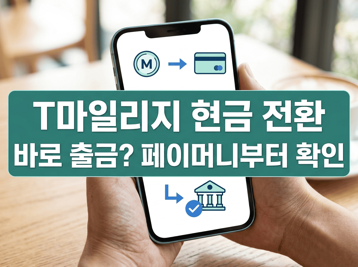 스마트폰의 마일리지 잔액에서 페이머니와 은행 계좌 확인 단계로 이어지는 전환 흐름 이미지