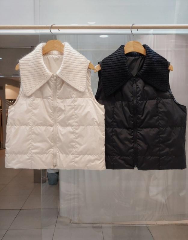 앙고라 니트 카라 덕다운 이너 패딩 조끼 레이어드 오리털