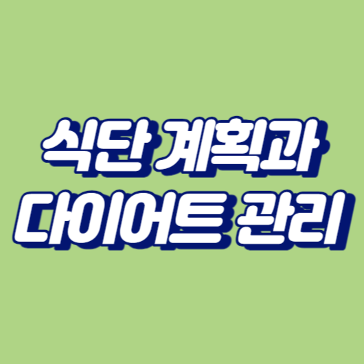 식단 계획과 다이어트 관리