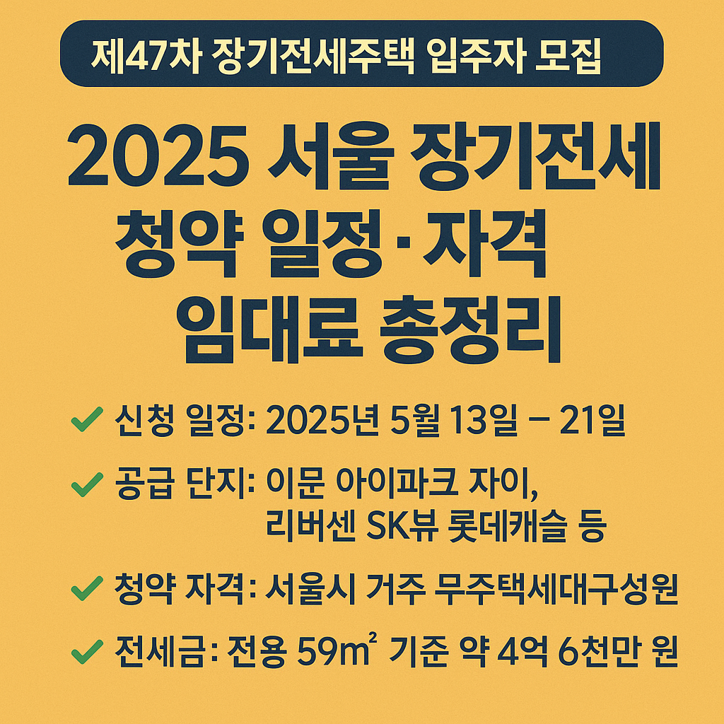 2025 서울 장기전세 입주자 모집공고 안내