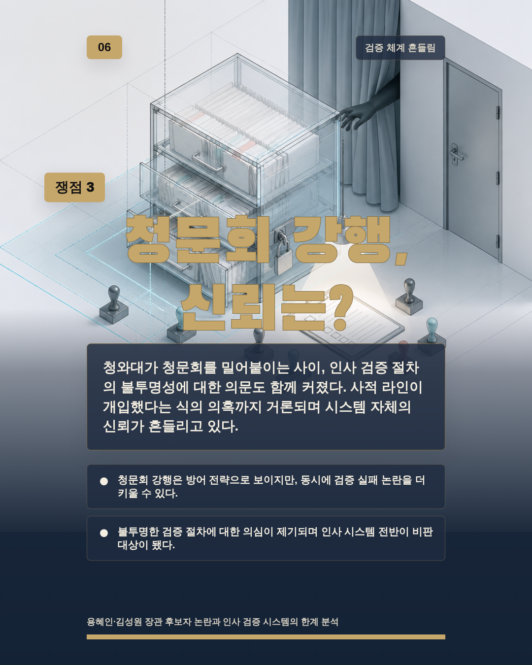 청문회 강행, 신뢰는?