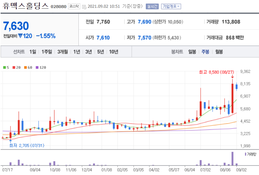 홍준표 관련주 대장주