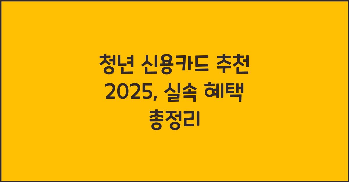 청년 신용카드 추천 2025